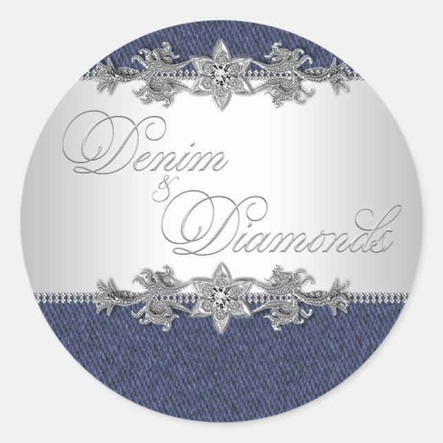 Pegatinas de Denim y Diamantes Elegantes (Anverso)