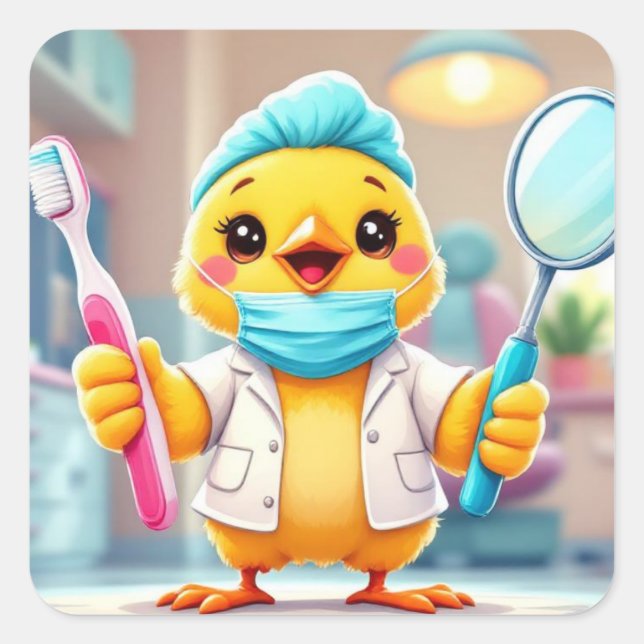 Pegatinas de Dentista Chick (Anverso)