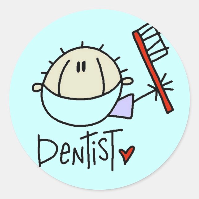 Pegatinas de Dentista Masculino (Anverso)