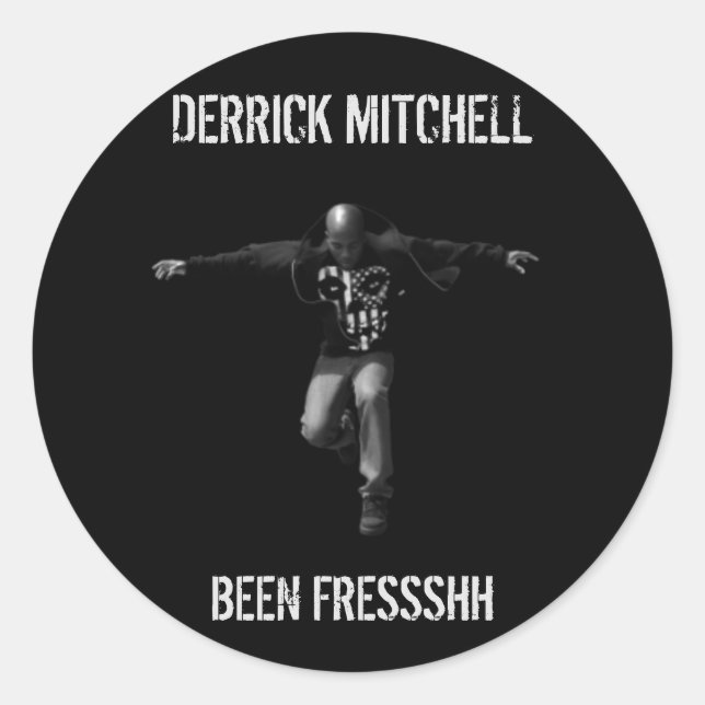 Pegatinas de Derrick Mitchell Fressshh (Anverso)