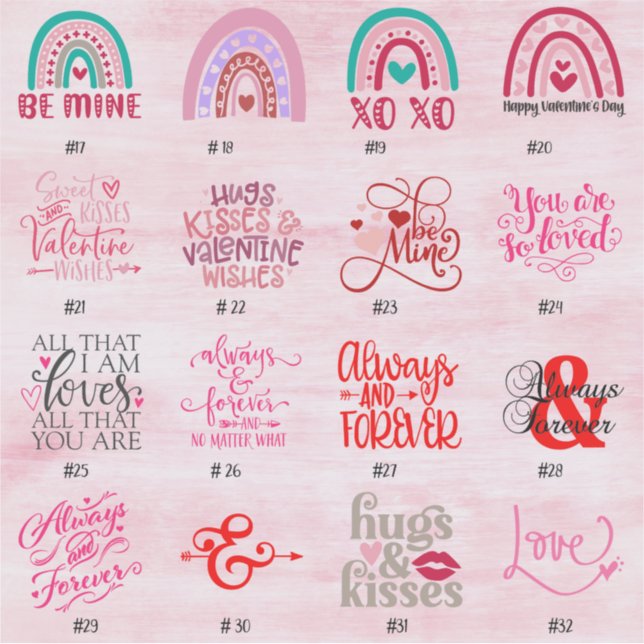 PEGATINAS de día de San Valentín -página de título (Anverso)