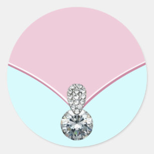 Pegatinas de diamante azul teal rosa elegante