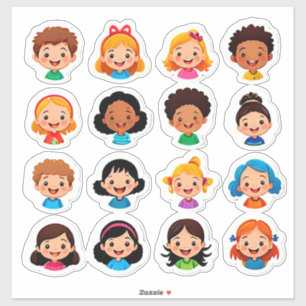 Pegatinas de dibujos animados coloridos para niños