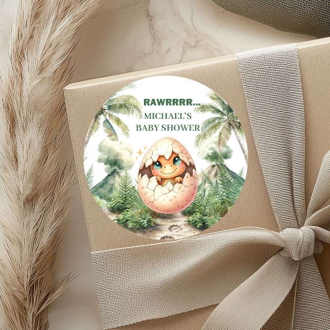 Pegatinas de dinosaurio bebé adorable que eclosion (Hatching Soon Stickers Cute Baby Dino Design)