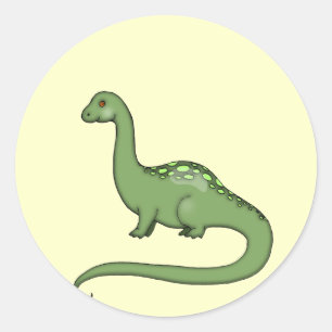 Pegatinas de dinosaurio verde para niños lindos