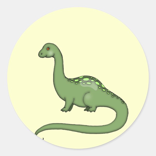 Pegatinas de dinosaurio verde para niños lindos (Anverso)