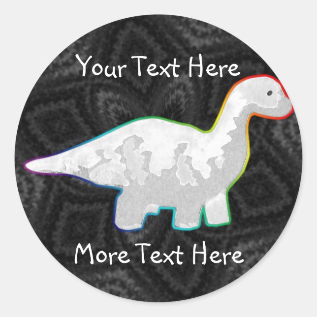 Pegatinas de dinosaurios blancos asolados por las  (Anverso)