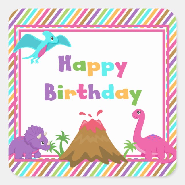 Pegatinas de dinosaurios chicas (Anverso)