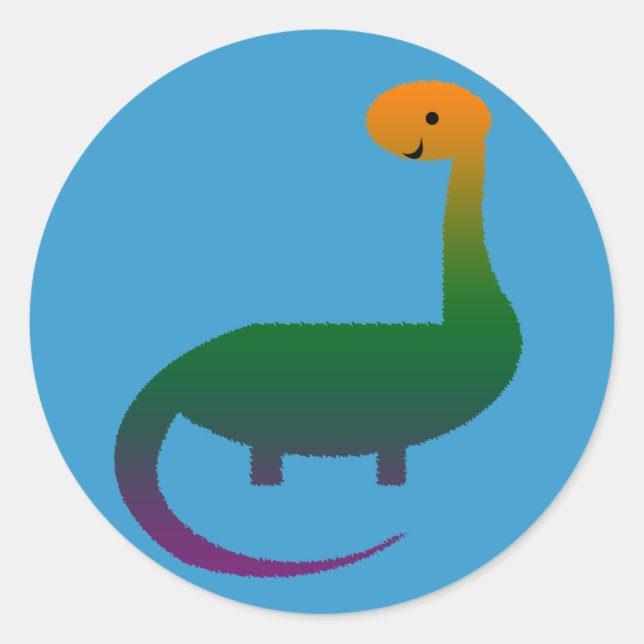 Pegatinas de dinosaurios coloridos (Anverso)