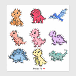 Pegatinas de dinosaurios coloridos para niños - Di