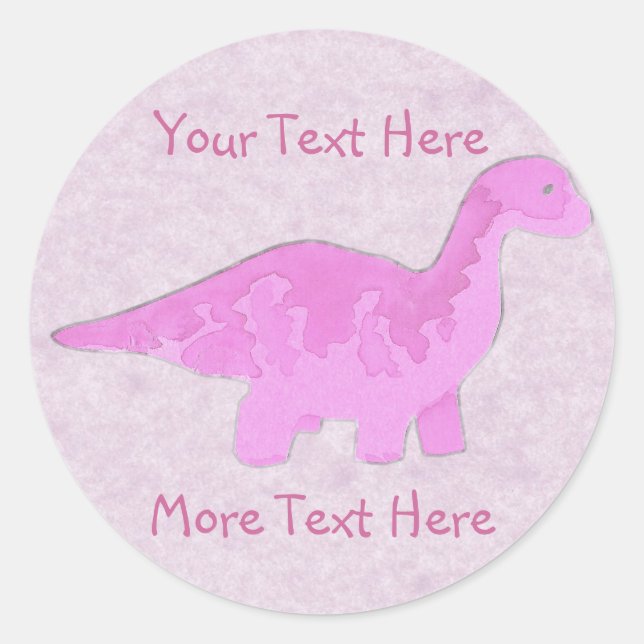 Pegatinas de dinosaurios rosados (Anverso)