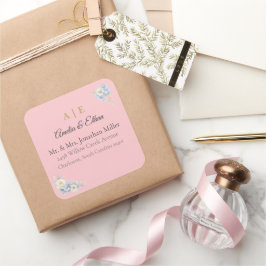 Pegatinas de dirección de boda elegantes | Floral