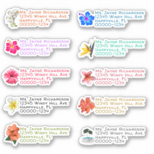 Pegatinas de dirección de devolución con forma de 