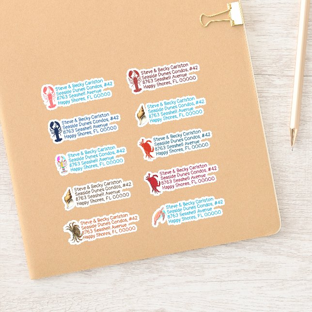 Pegatinas de dirección de devolución de vida marin (Cuaderno)