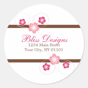 Pegatinas de dirección de devolución floral de flo