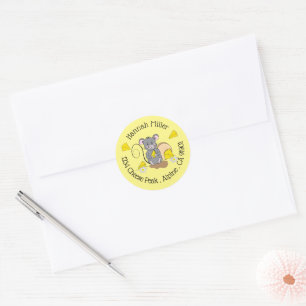 Pegatinas de dirección de retorno amarillo del rat