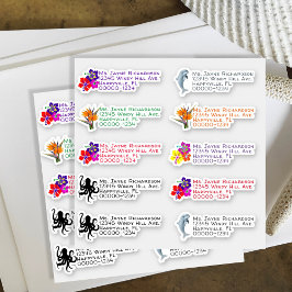 Pegatinas de dirección de retorno con forma de flo