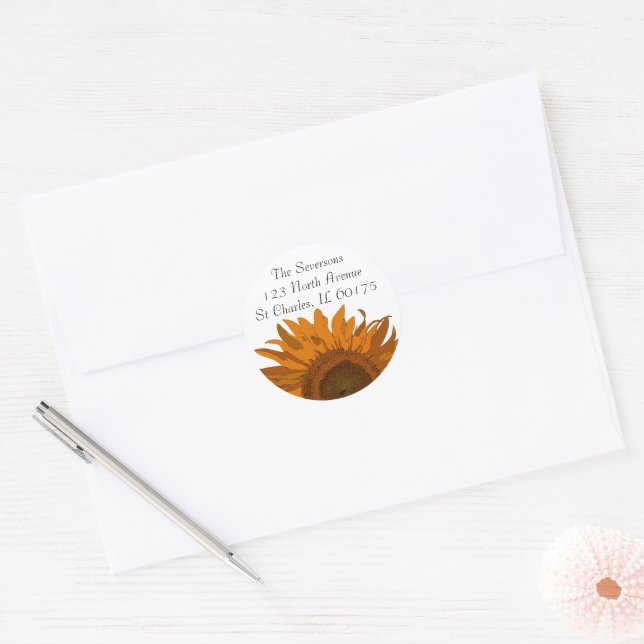 Pegatinas de dirección de retorno de girasol Naran (Sobre)