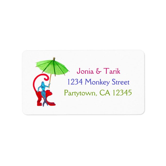 Pegatinas de dirección de Sirena de Bebida (Frente)