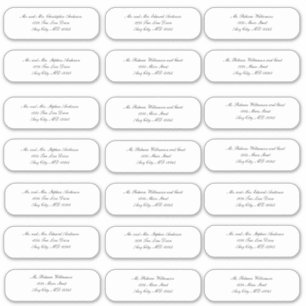 Pegatinas de dirección de sobre de boda con letra 