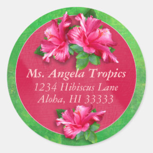 Pegatinas de direcciones de Hibiscus Rosado
