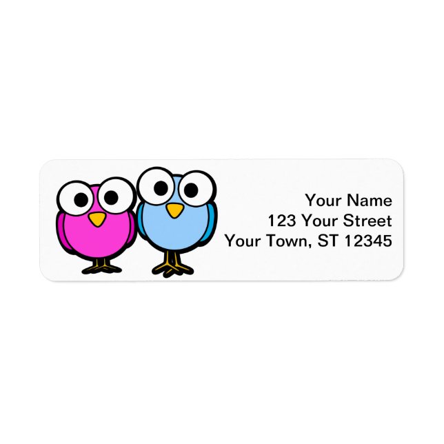 Pegatinas de direcciones de retorno de aves - pequ (Frente)