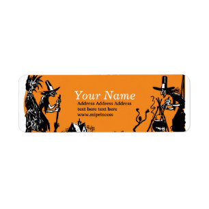 Pegatinas de direcciones de retorno de Halloween, 