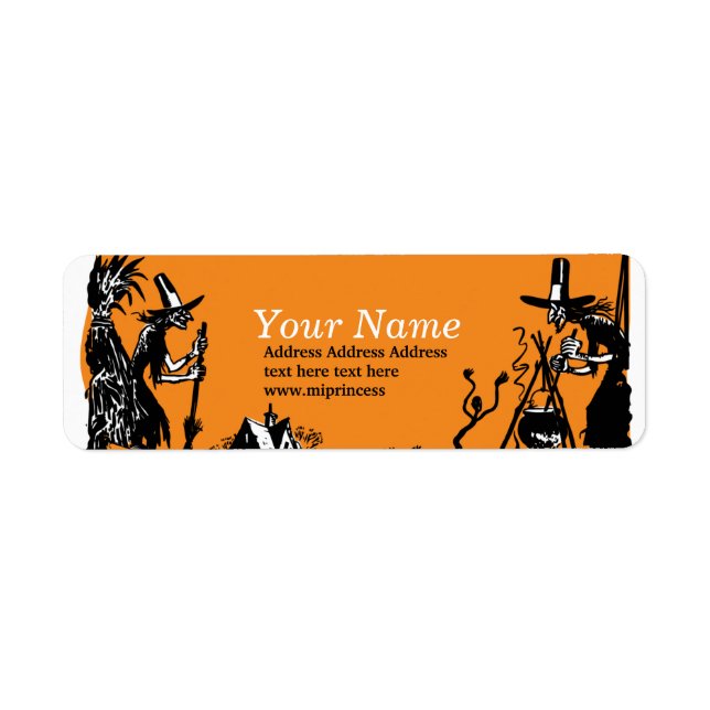 Pegatinas de direcciones de retorno de Halloween,  (Frente)