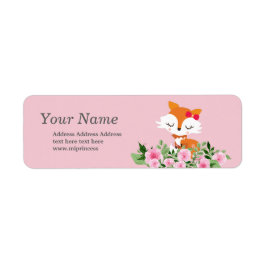 pegatinas de direcciones de retorno de zorro lindo