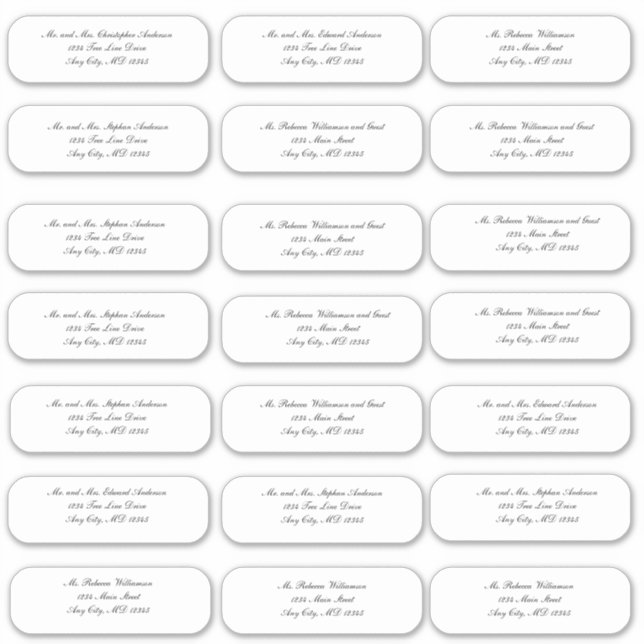 Pegatinas de direcciones de sobres Boda de guiones (Anverso)