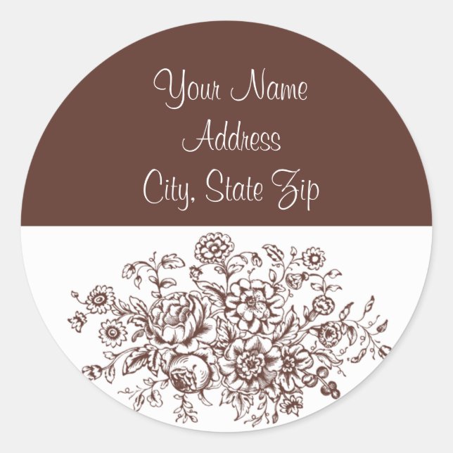 Pegatinas de direcciones florales de vintage (Anverso)