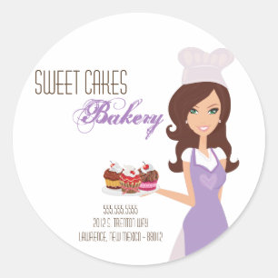 pegatinas de direcciones moradas de Brunette Bker