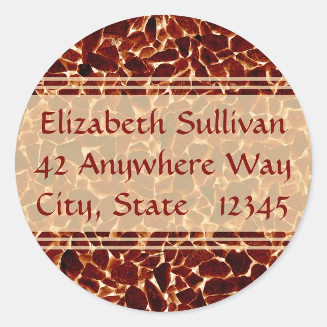 Pegatinas de direcciones texturadas de piedras mar (Anverso)