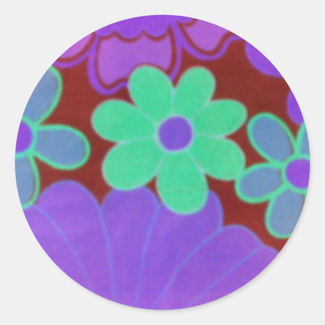 Pegatinas de diseño de flores oscuras y luminosas  (Anverso)