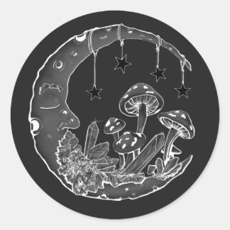 Pegatinas de diseño de hongos celestes