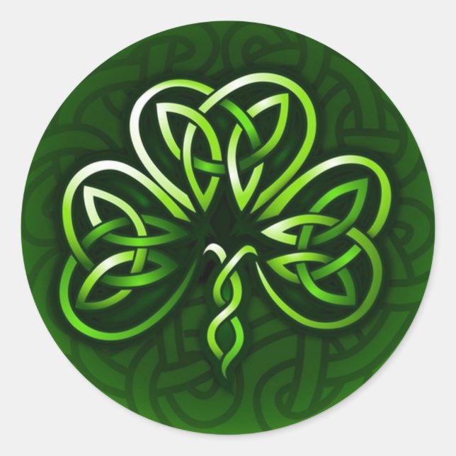 Pegatinas de diseño de Knot Clover Celtic (Anverso)