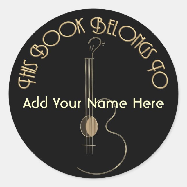 Pegatinas de diseño de logotipo de guitarra acústi (Anverso)