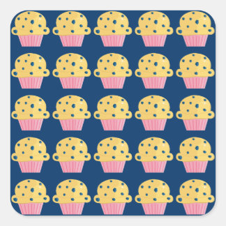 Pegatinas de diseño de muffin de arándano azul