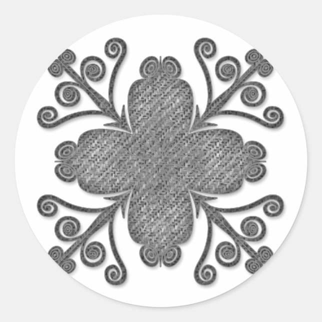 Pegatinas de diseño desplazado de tela gris textur (Anverso)