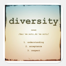 Pegatinas de Diversity Square, Glossy, Grande, 3 p