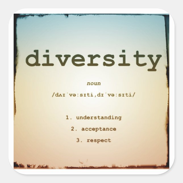 Pegatinas de Diversity Square, Glossy, Grande, 3 p (Anverso)