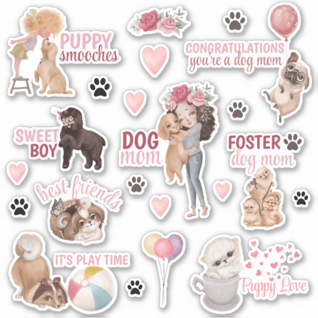 Pegatinas de Dog Mom Vinyl (Anverso)
