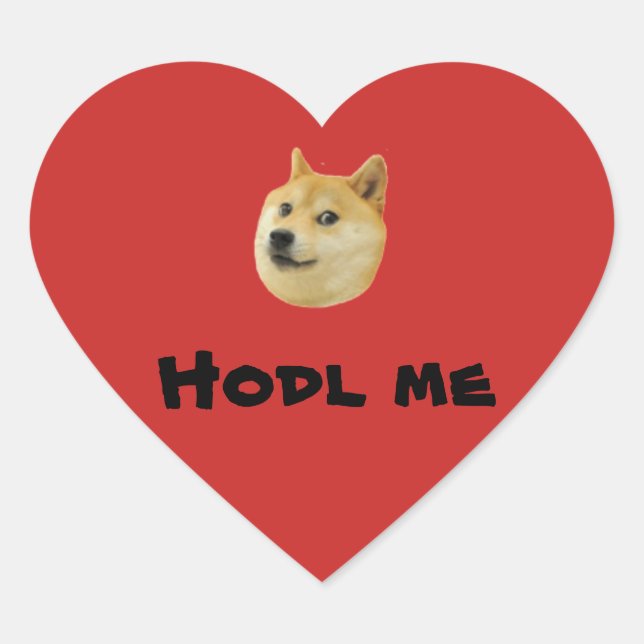 Pegatinas de Doge Valentine "Hodl Me" (Anverso)