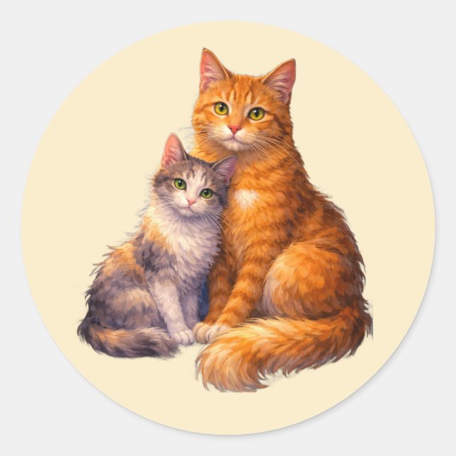 Pegatinas de Dos Gatos (Anverso)
