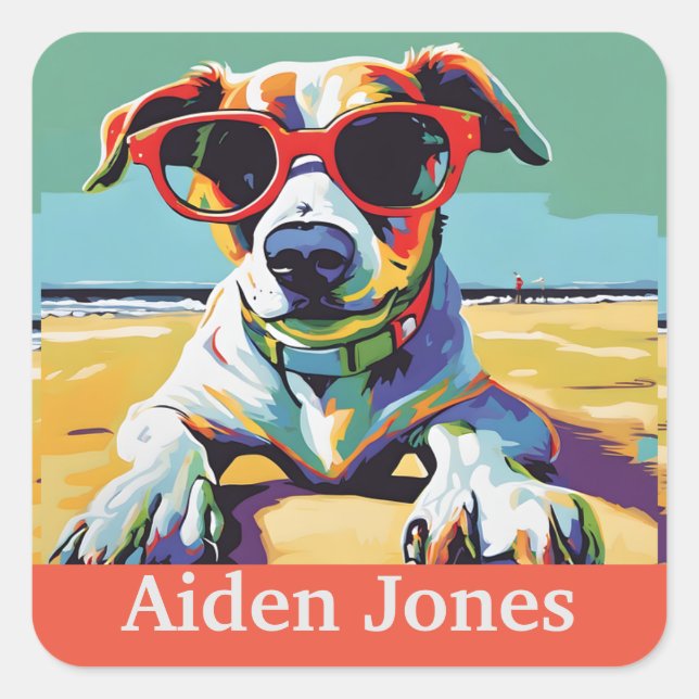 Pegatinas de dragón personalizados coloridos (Anverso)