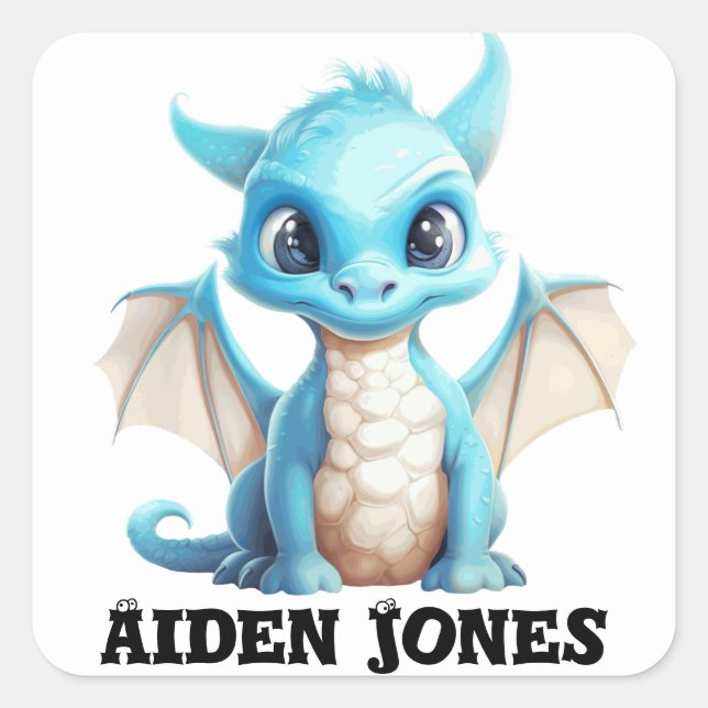 Pegatinas de dragón personalizados coloridos (Anverso)