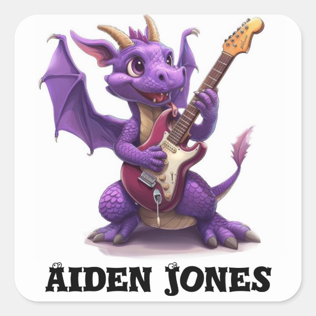 Pegatinas de dragón personalizados coloridos (Anverso)