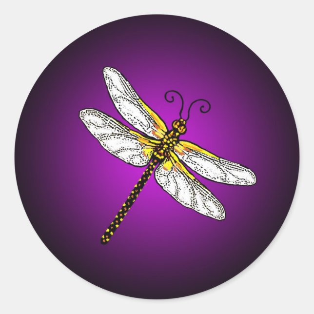 Pegatinas de Dragonfly Dragonflies Purple (Anverso)