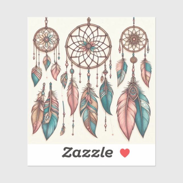 Pegatinas de dreamcatcher o plumas inspirados en b (Hoja)