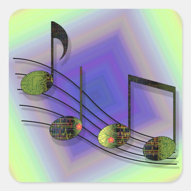 Pegatinas de Dubstep Notes (Anverso)